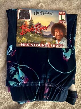 Bob Ross Lounge Shorts Men’s Large NWT Joy of Painting Shorts Retro Graphic